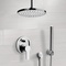 Chrome Shower System with Rain Ceiling Shower Head and Hand Shower